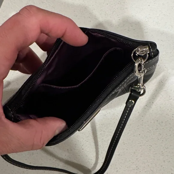 Coach Black Leather Wristlet - Picture 3 of 3